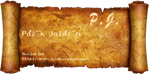 Pók Jolán névjegykártya